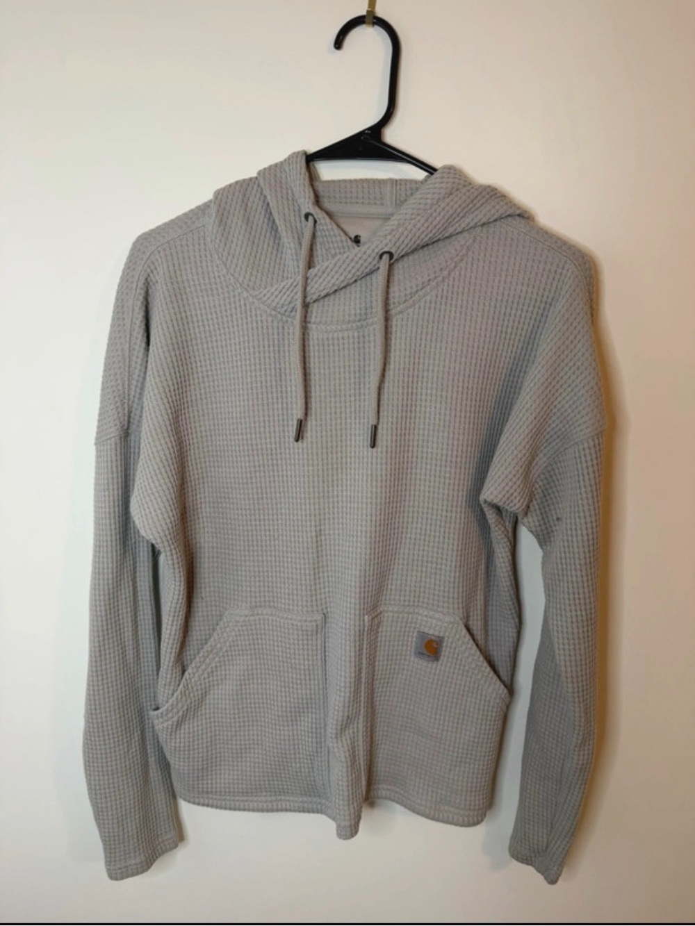 Carhartt Men's Light Gray Waffle-Knit Crewneck Hoodie